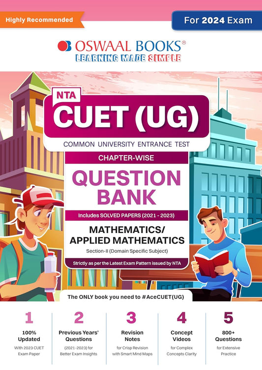 Oswaal NTA CUET UG 2024 Mathematics Applied Mathematics Question Bank Chapter wise With Solved Papers