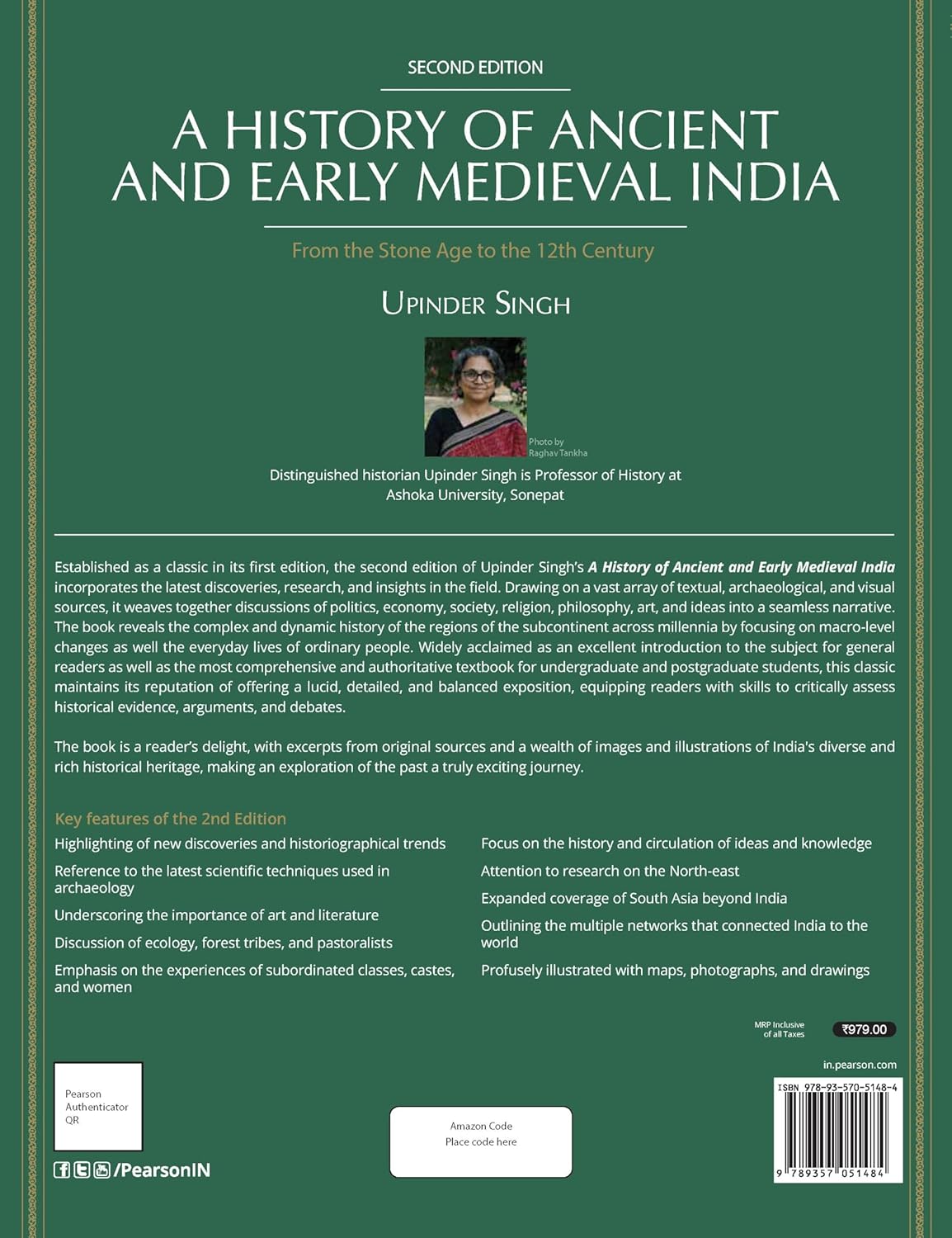 Pearson A History of Ancient and Early Medieval India for UPSC Civil Services Exam State Administrative Exams Stone Age to the 12th Century by Upinder Singh 2nd Edition