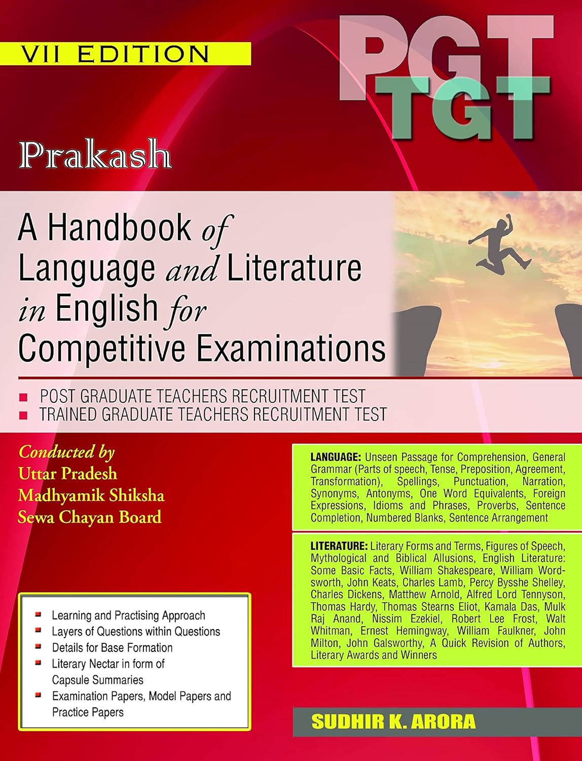 Prakash PGT TGT A Handbook of Language and Literature in English for Competitive Examinations By Sudhir K. Arora Latest 7th Edition In English 