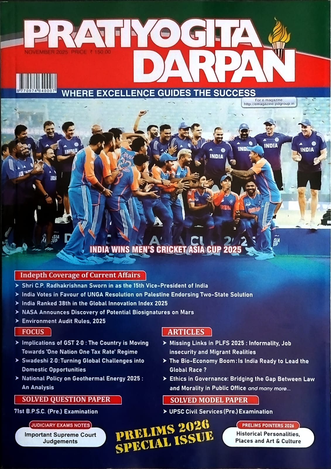 Pratiyogita Darpan November 2025 English Monthly Magazine Prelims 2026 Special Issue
