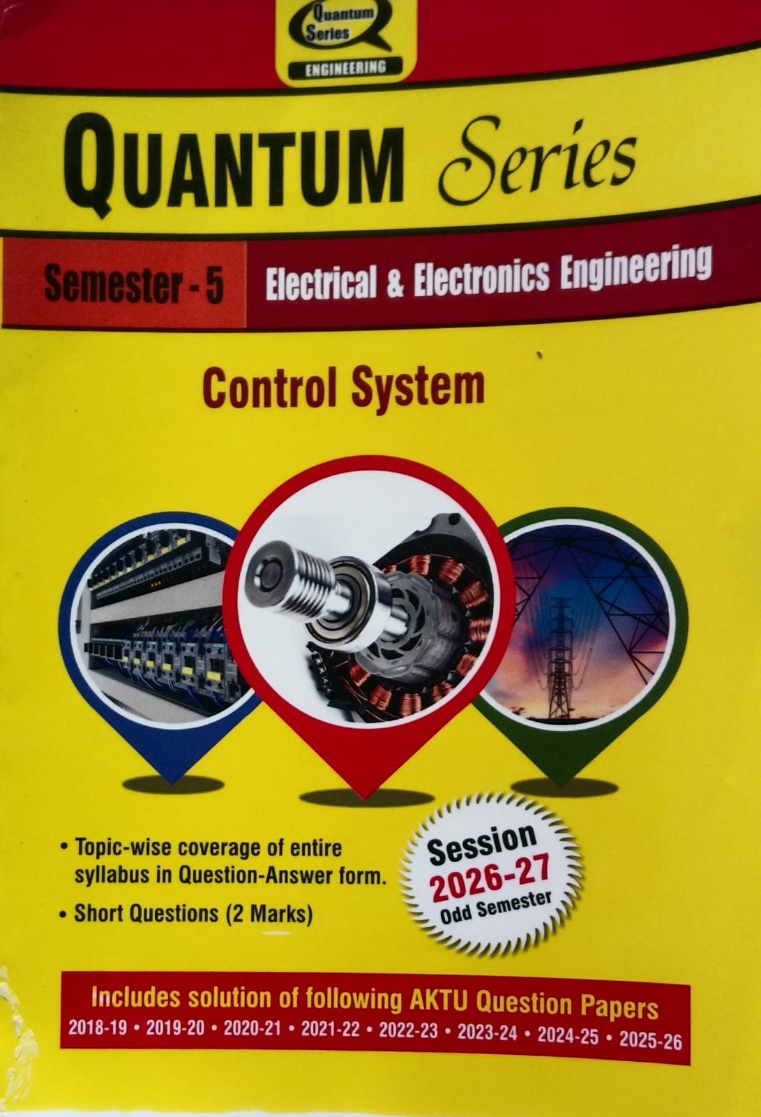 Quantum Series Control System BEE502 AKTU B.Tech Semester 5 Electrical and Electronics Engineering Session 2026-2027