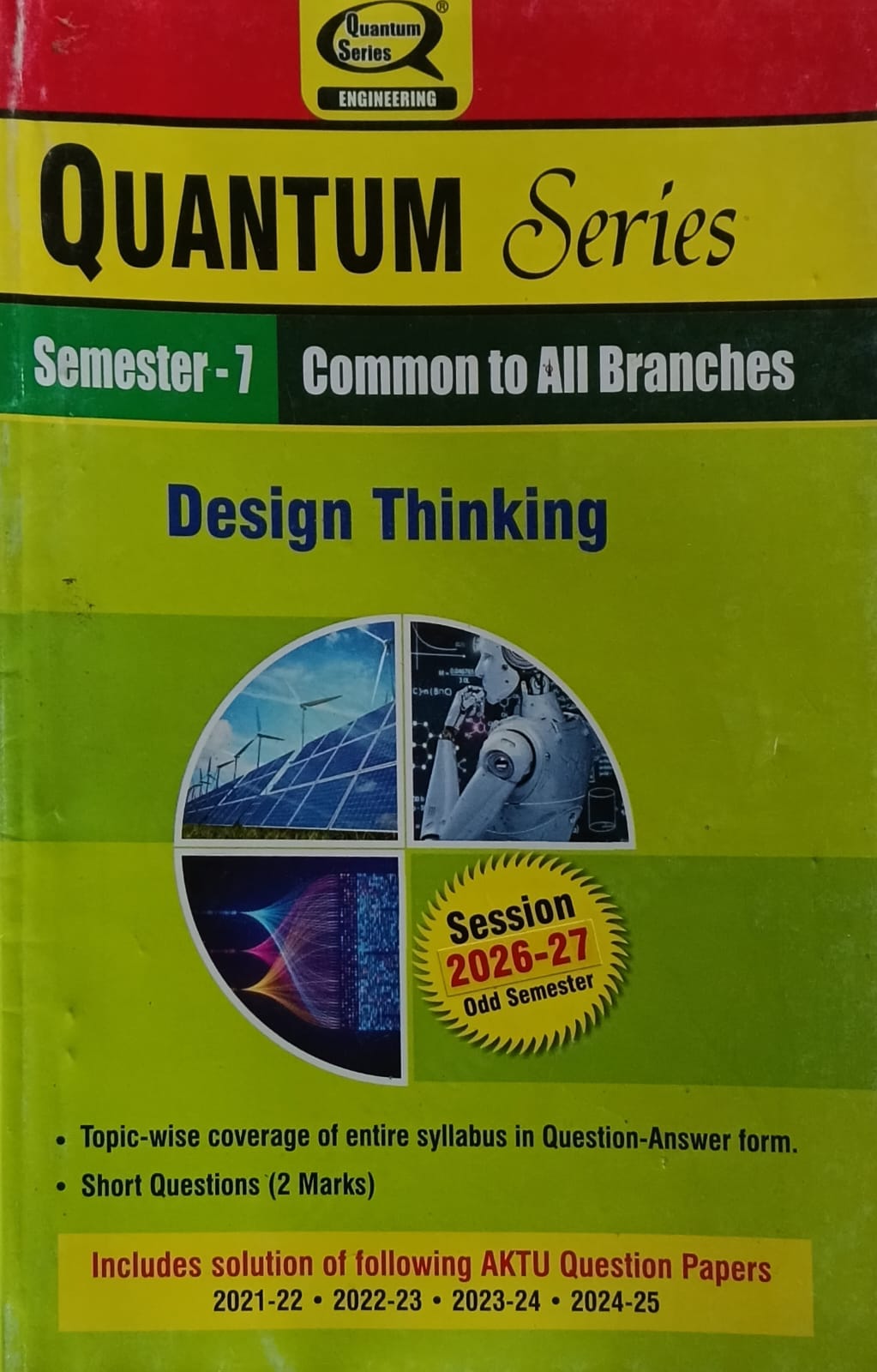 Quantum Series Design Thinking BOE077 AKTU B.Tech Semester 7 Common to All Branches Session 2026-2027