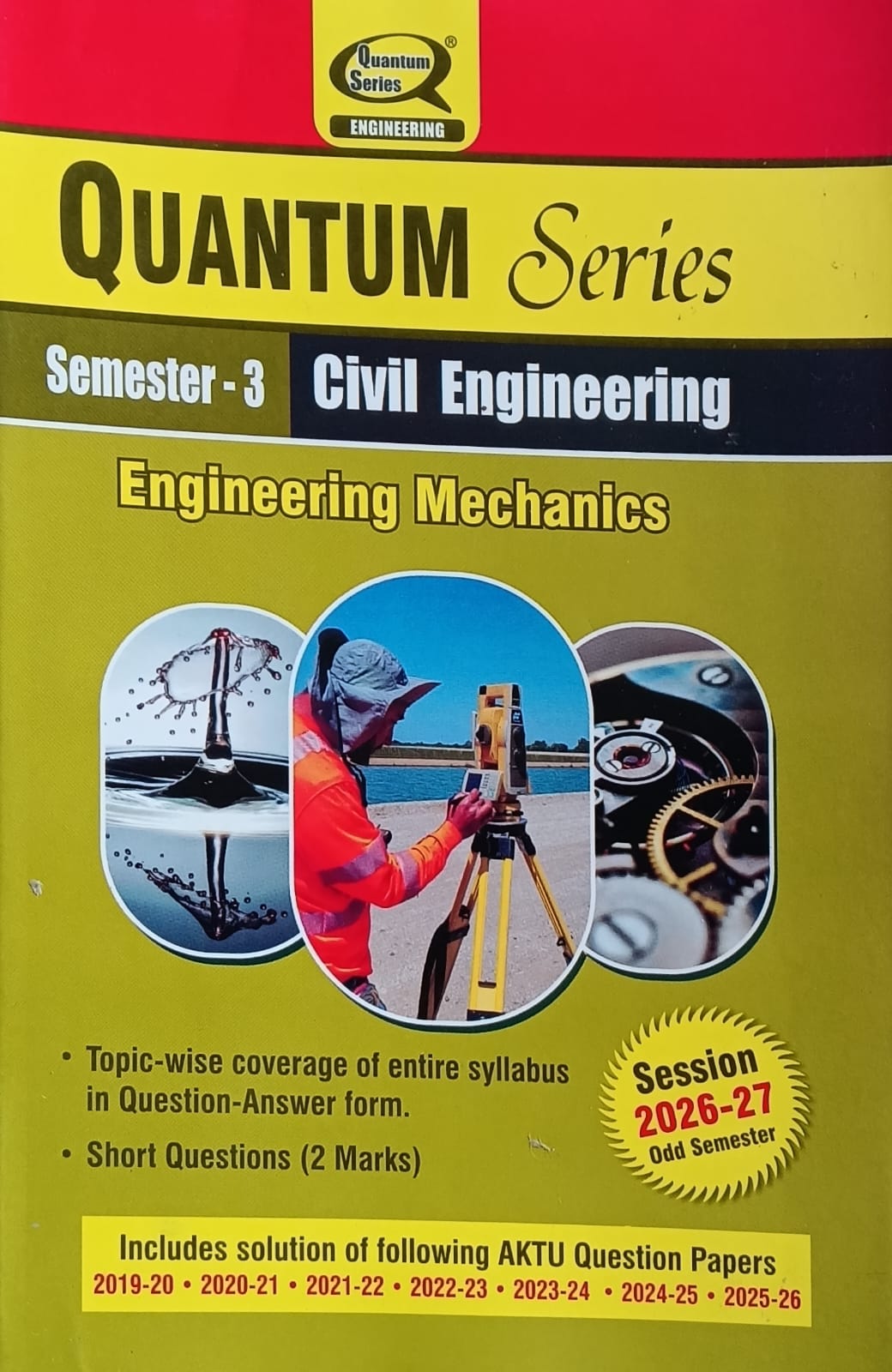 Quantum Series Engineering Mechanics BCE301 AKTU B.Tech Semester 3 Civil Engineering Session 2026-2027