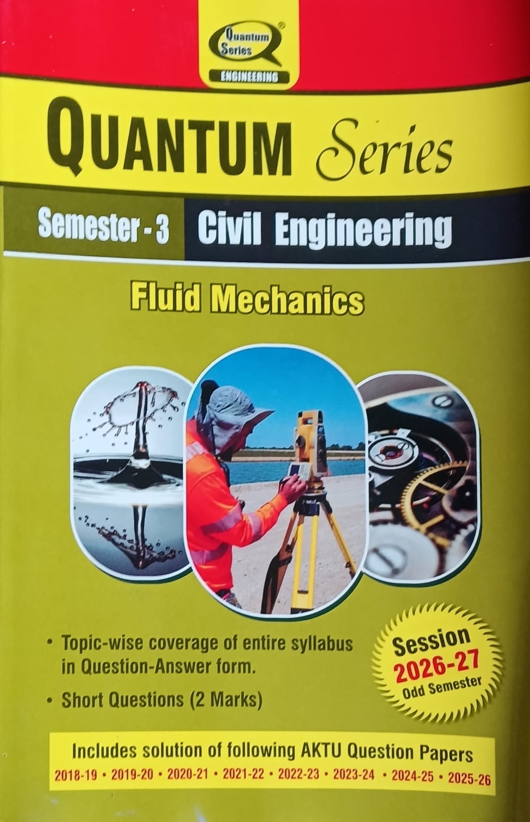 Quantum Series Fluid Mechanics BCE303 AKTU B.Tech Semester 3 Civil Engineering Session 2026-2027