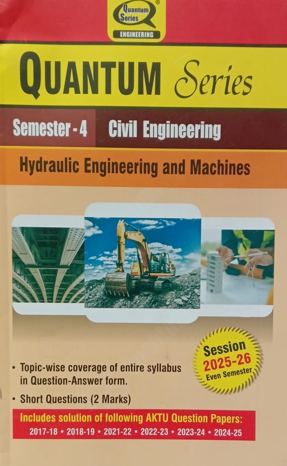 Quantum Series Hydraulic Engineering and Machines BCE403 AKTU B.Tech Semester 4 Civil Engineering Session 2025-2026