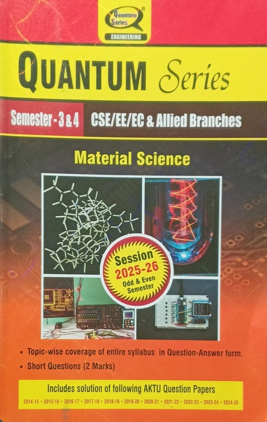 Quantum Series Material Science BOE303 / BOE403 AKTU BTech Semester 3 and 4 Session 2025-2026 CSE/EE/EC and Allied Branches