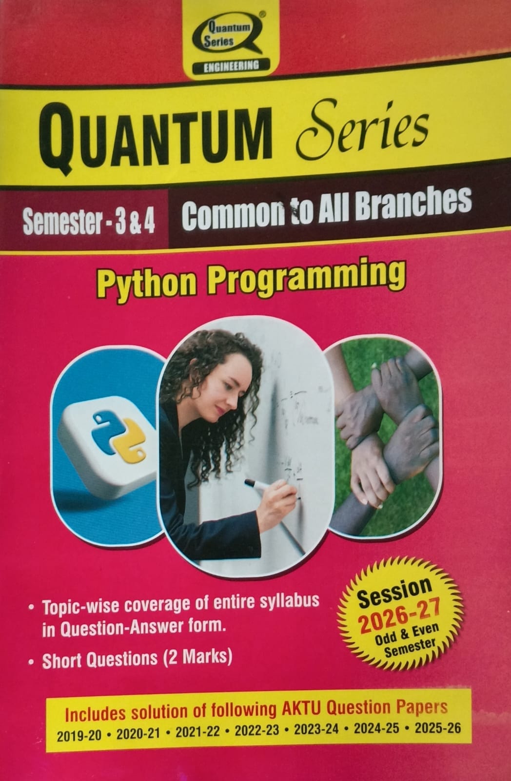 Quantum Series Python Programming BCC302/BCC402 AKTU B.Tech Semester 3 and 4 Common to All Branches Session 2026-2027