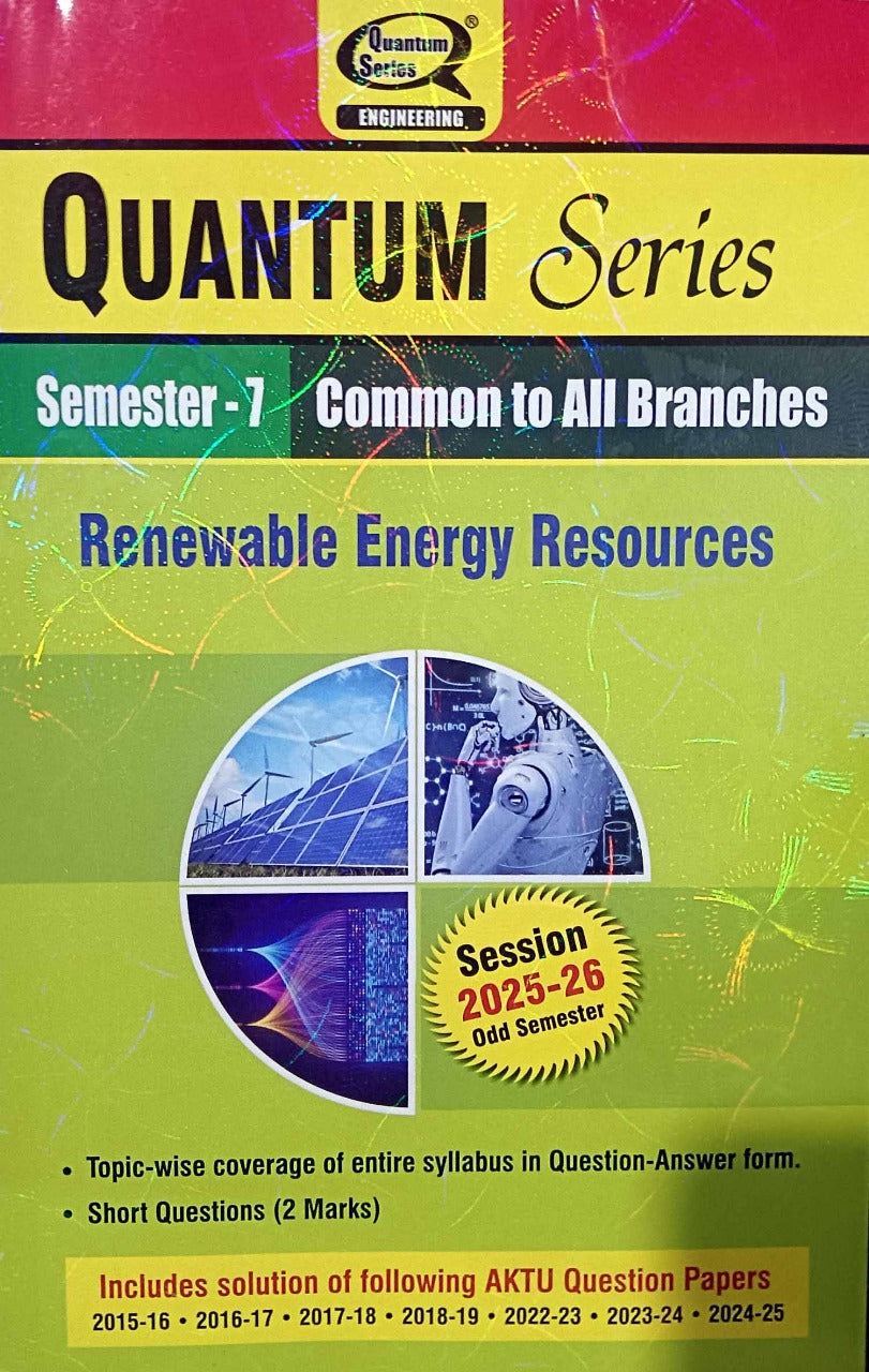 Quantum Series Renewable Energy Resources 2026 BOE074 AKTU B.Tech Semester 7 Session 2025-2026 Common to All Branches