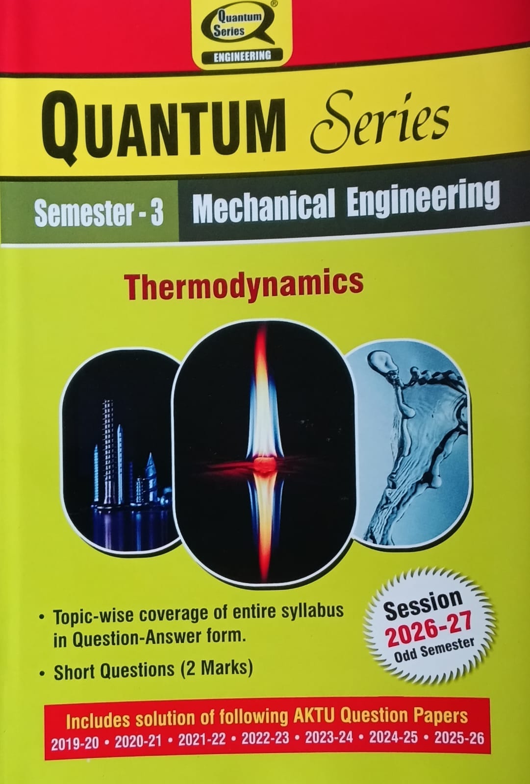 Quantum Series Thermodynamics BME301 AKTU B.Tech Semester 3 Mechanical Engineering Session 2026-2027