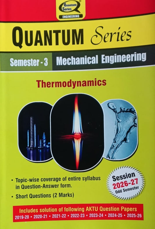 Quantum Series Thermodynamics BME301 AKTU B.Tech Semester 3 Mechanical Engineering Session 2026-2027