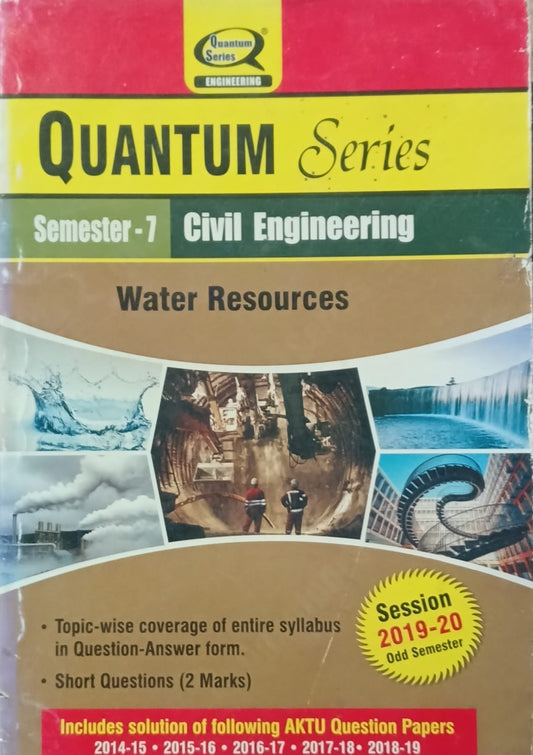 Quantum Series Water Resources RCE702 AKTU BTech Semester 7 Civil Engineering Session 2019-2020