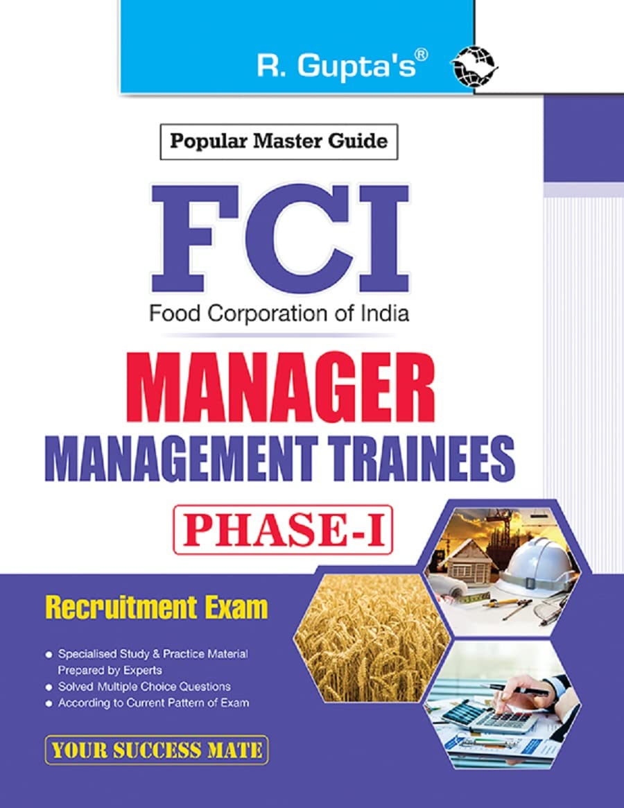 R Gupta FCI Manager Management Trainees Phase 1 Common Examination For All Posts Recruitment Exam Guide English Medium 

