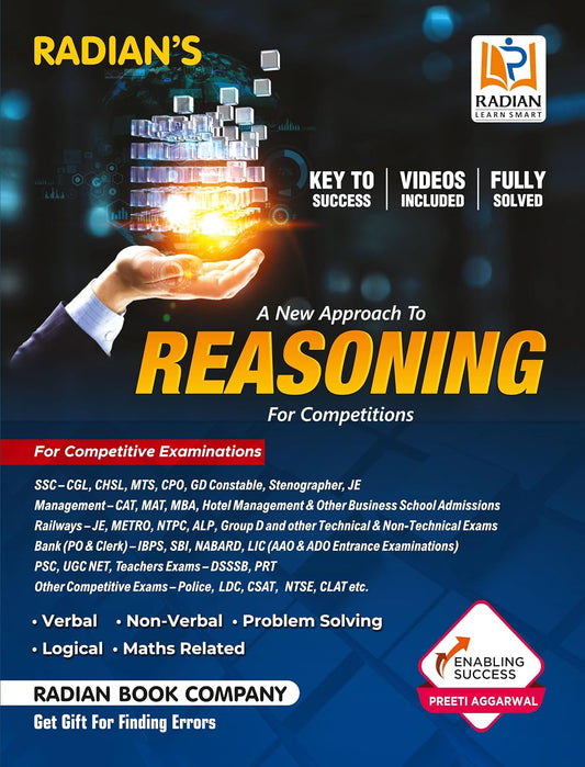 Radian A New Approach to Reasoning for All Competitive Exams Book 2026 2027 English Medium Verbal Non-Verbal Logical Problem Solving and Maths Related Reasoning