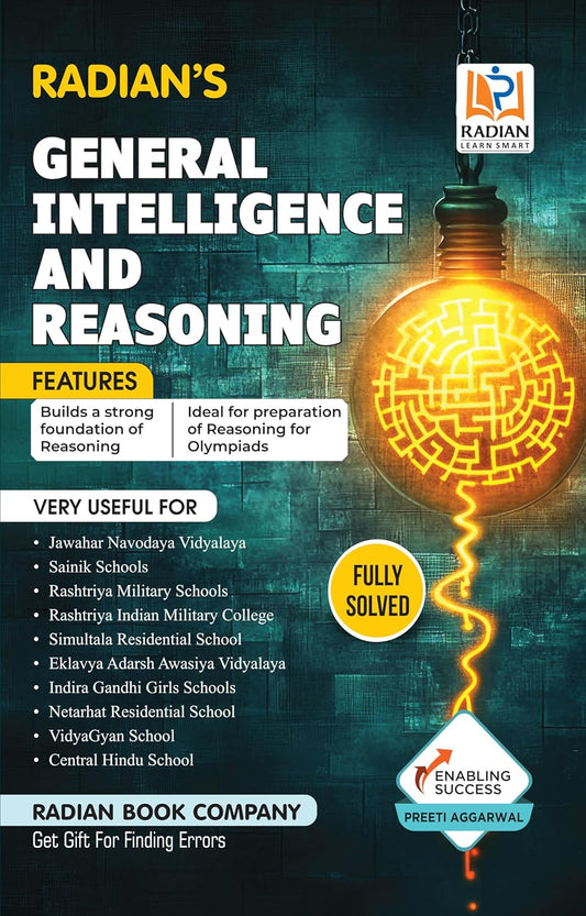 Radian General Intelligence and Reasoning Guide Book for JNV Sainik School AISSEE RMS and Other Competitive Exams in English Revised Edition