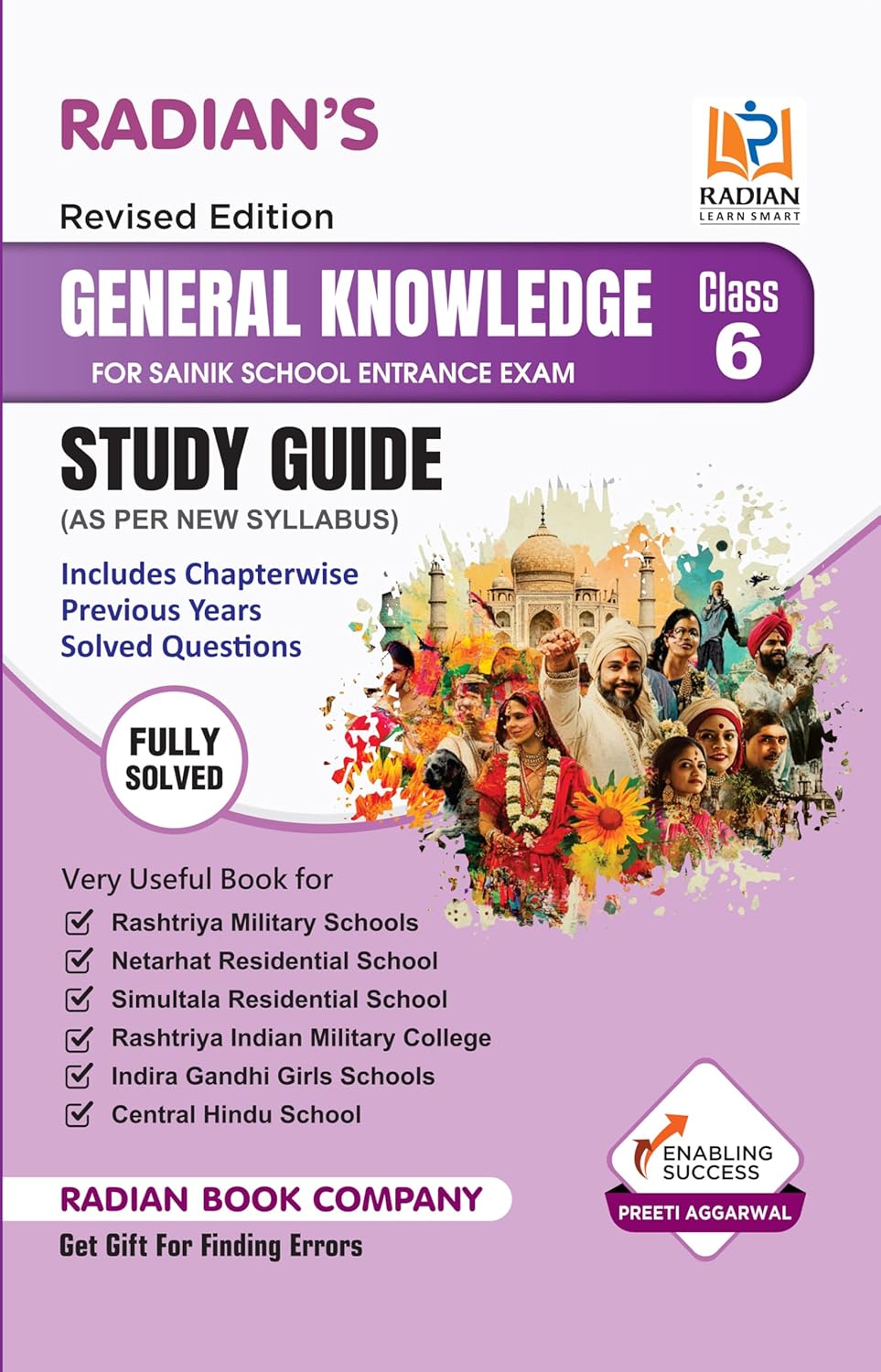Radian General Knowledge GK Study Guide Book for Sainik School AISSEE RMS and other Entrance Exam Class 6 in English Latest Revised Edition