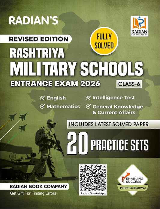 Radian Rashtriya Military School RMS-CET Class 6 Practice Set Preparation Book for Entrance Exam 2026 in English