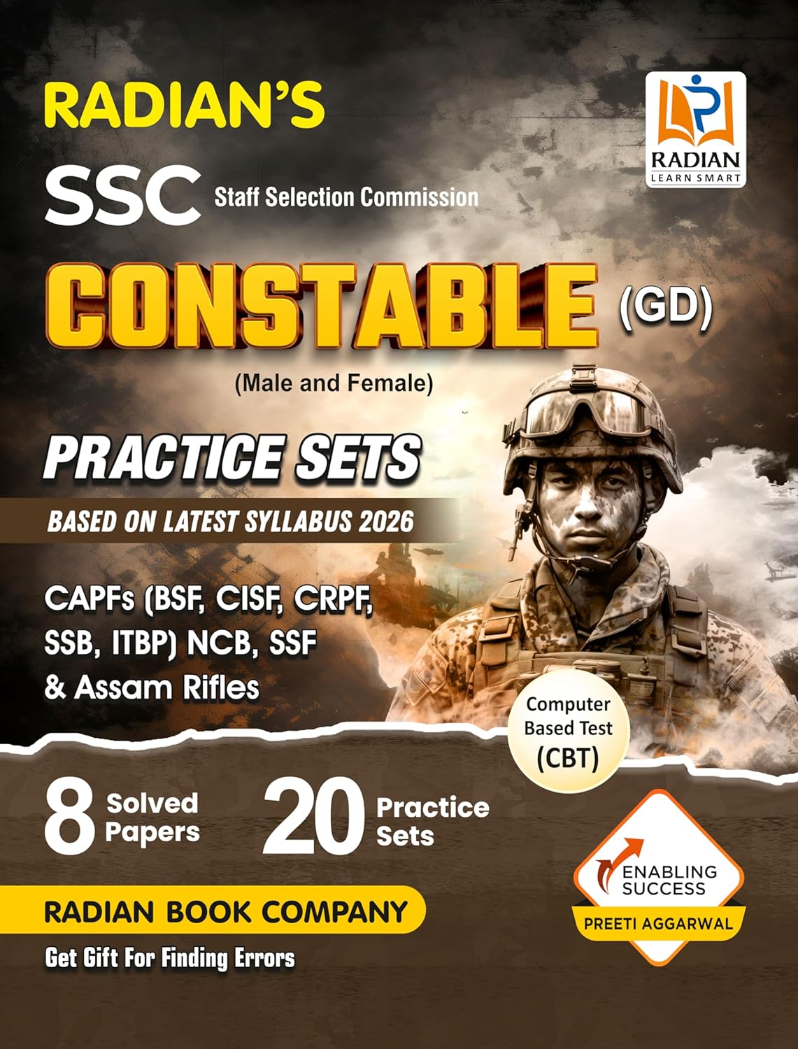  Radian SSC Constable GD 2026 Exam Practice Set and Previous Year Solved Papers for 2026 Exams Book in English By Preeti Aggarwal 
