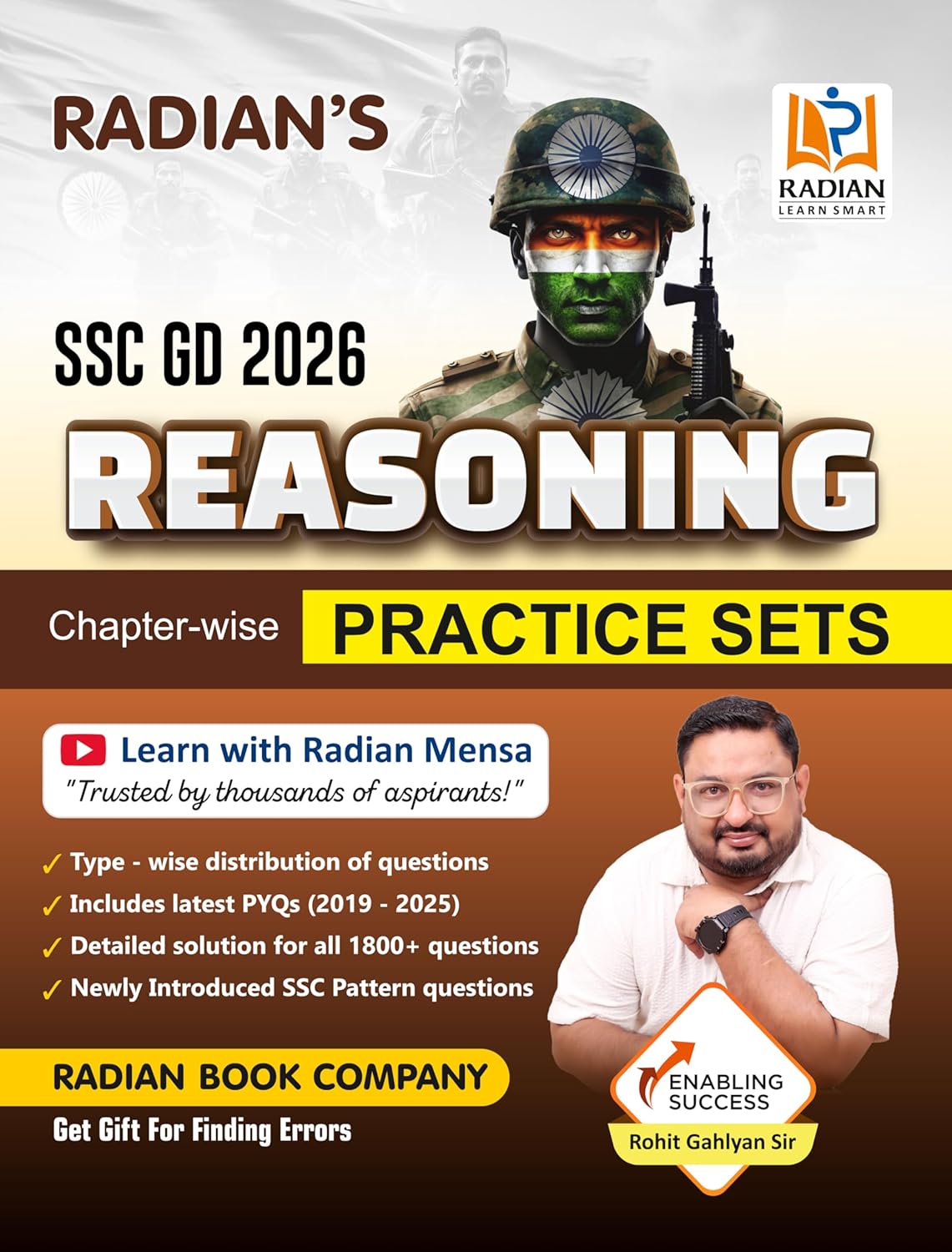 Radian SSC GD 2026 Reasoning Practice Set Book English Medium Chapterwise Solved Questions and PYQs For SSC GD Constable and Other Exams