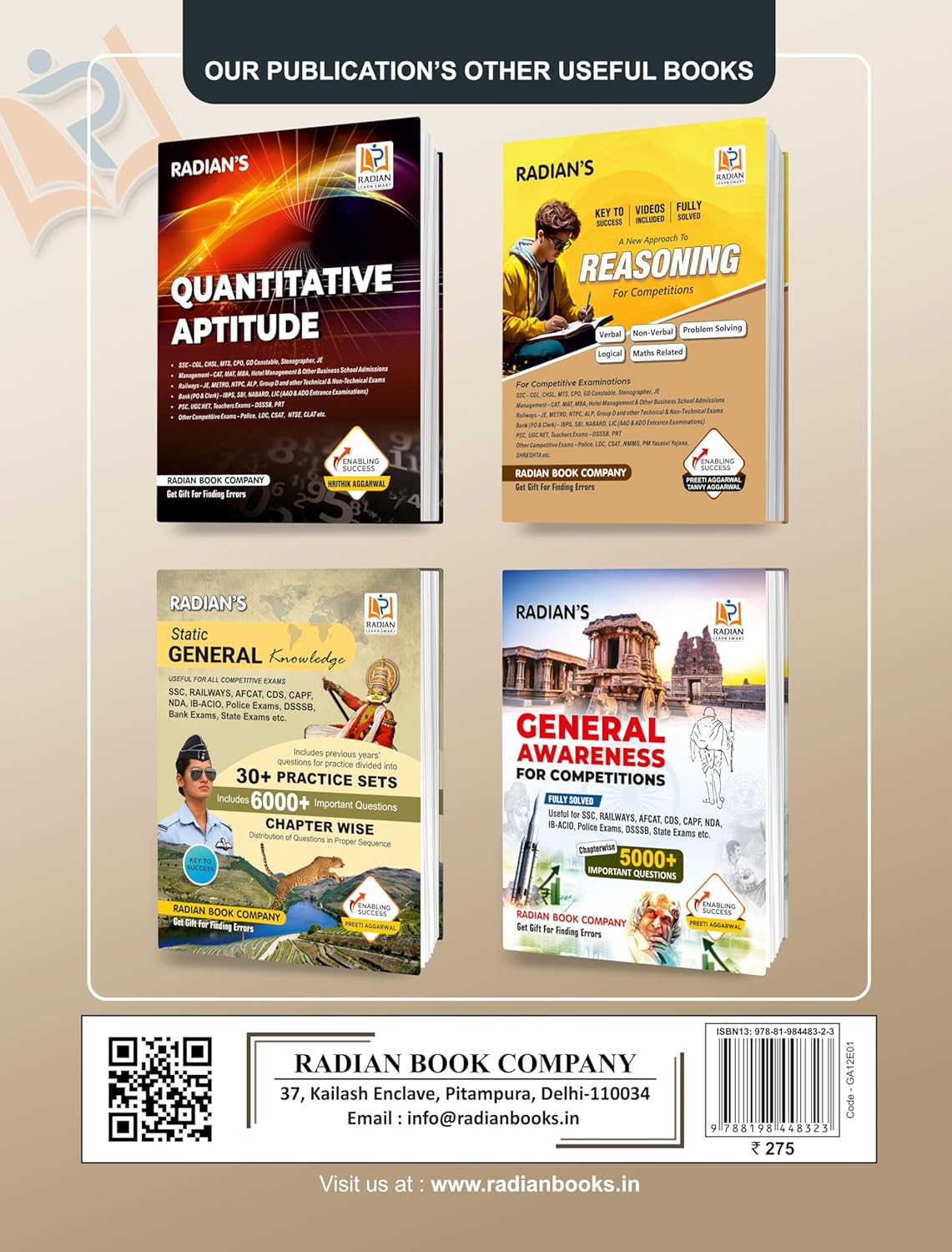 Radian Static GK General Knowledge Theory and MCQ Book 2025 in English for Competitions with Latest PYQ By Samridh Srivastava 