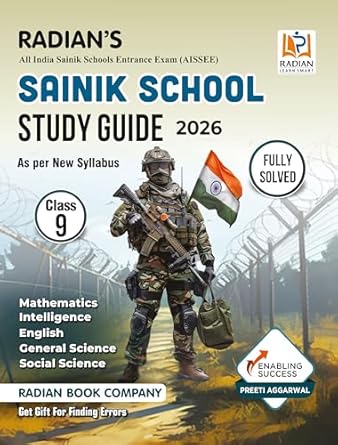 Radians All India Sainik School 2026 Entrance Exam Class 9 Study Guide Book English Medium