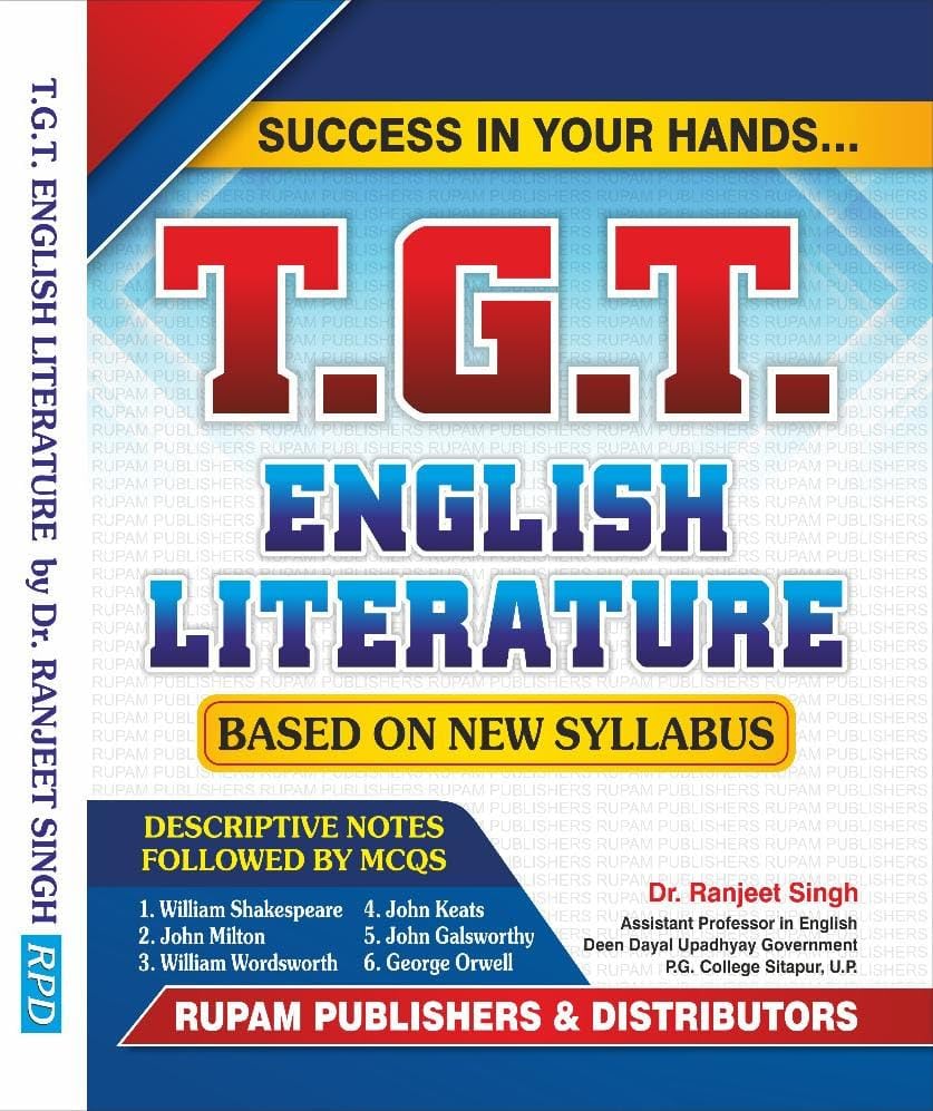 Rupam Publishers TGT English Literature Descriptive Notes and MCQs Complete Book By Dr Ranjeet Singh