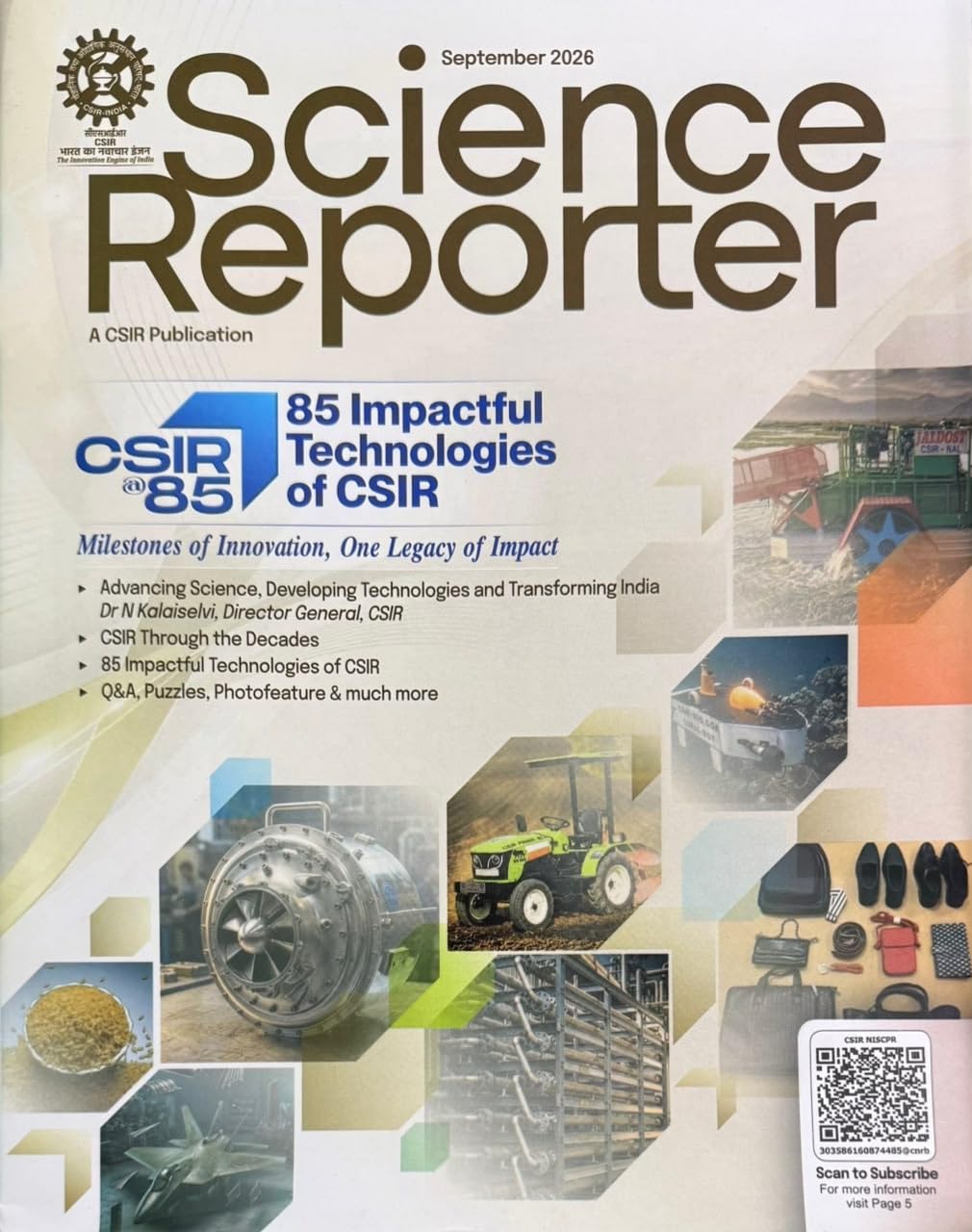 Science Reporter September 2026 English Monthly Magazine 