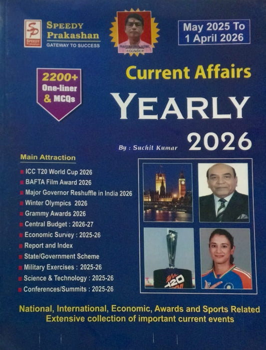 Speedy Current Affairs Yearly April 2026 English Monthly Magazine May 2025 to 1 April 2026 By Suchit Kumar