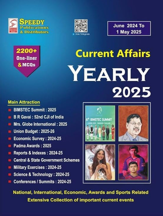Speedy Current Affairs Yearly May 2025 English Monthly Magazine June 2024 to 1 May 2025