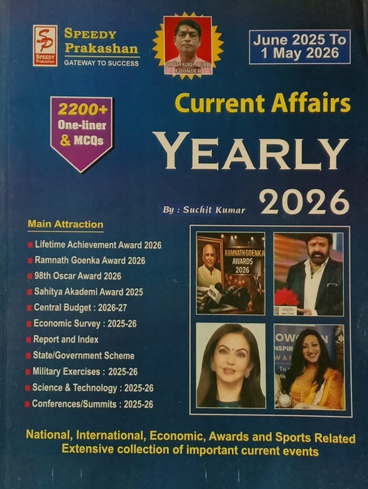 Speedy Current Affairs Yearly May 2026 English Monthly Magazine June 2025 to May 2026 By Suchit Kumar