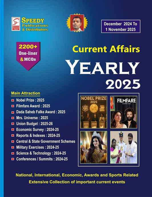 Speedy Current Affairs Yearly November 2025 English Monthly Magazine December 2024 to 1 November 2025