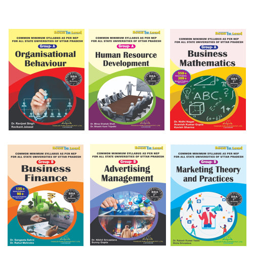 Thakur Publication UP State Universities BBA 2nd Semester Group A and B Combo Set of 6 Books 