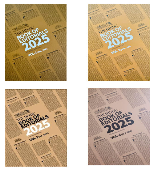 The Hindu Book of Editorials 2025 Volume-1 to Volume-4 January 2025 to December 2025 Combo Set of 4 Books