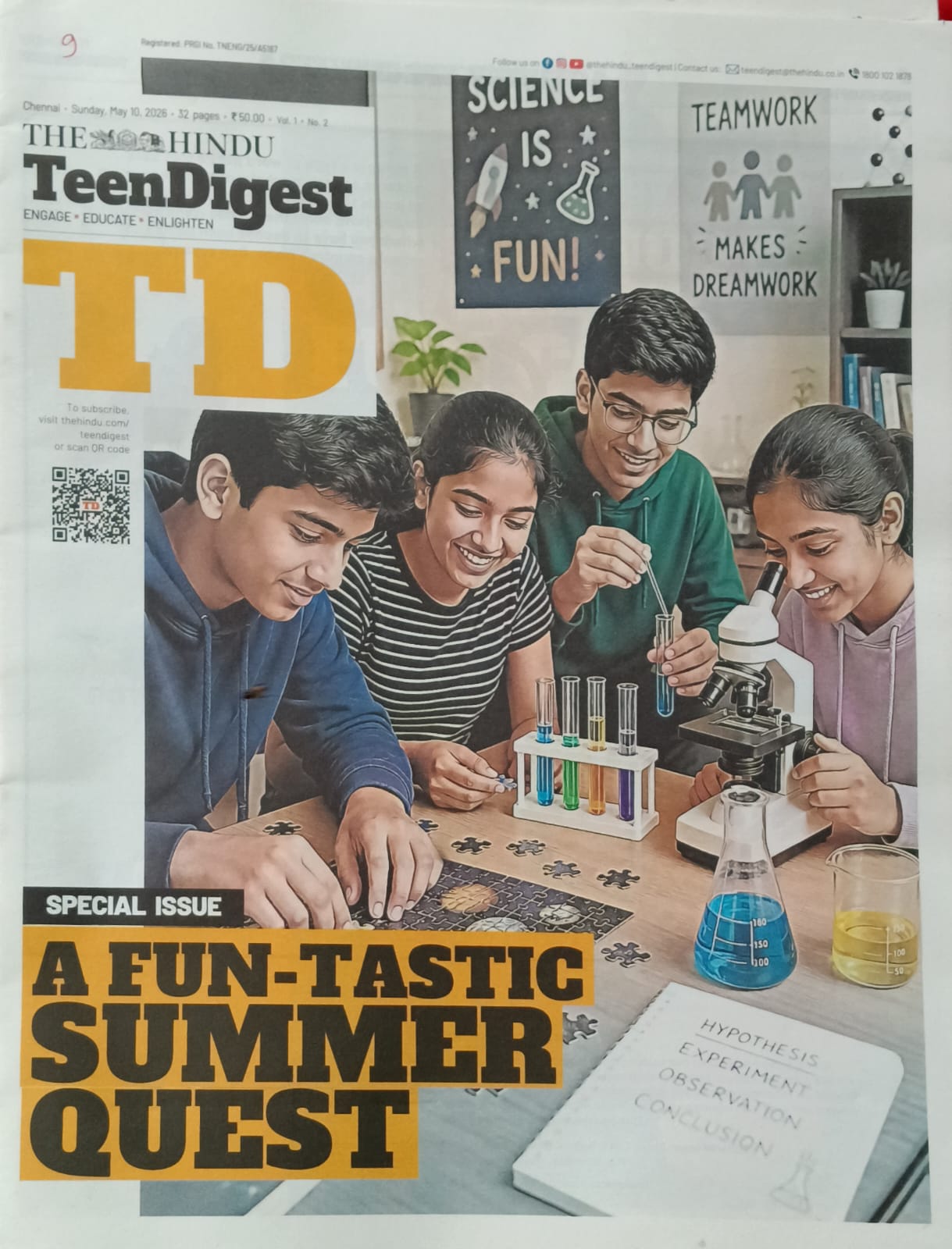 The Hindu Teen Digest Paper 10 May 2026 Vol-1 No2 A Fun-Tastic Summer Quest