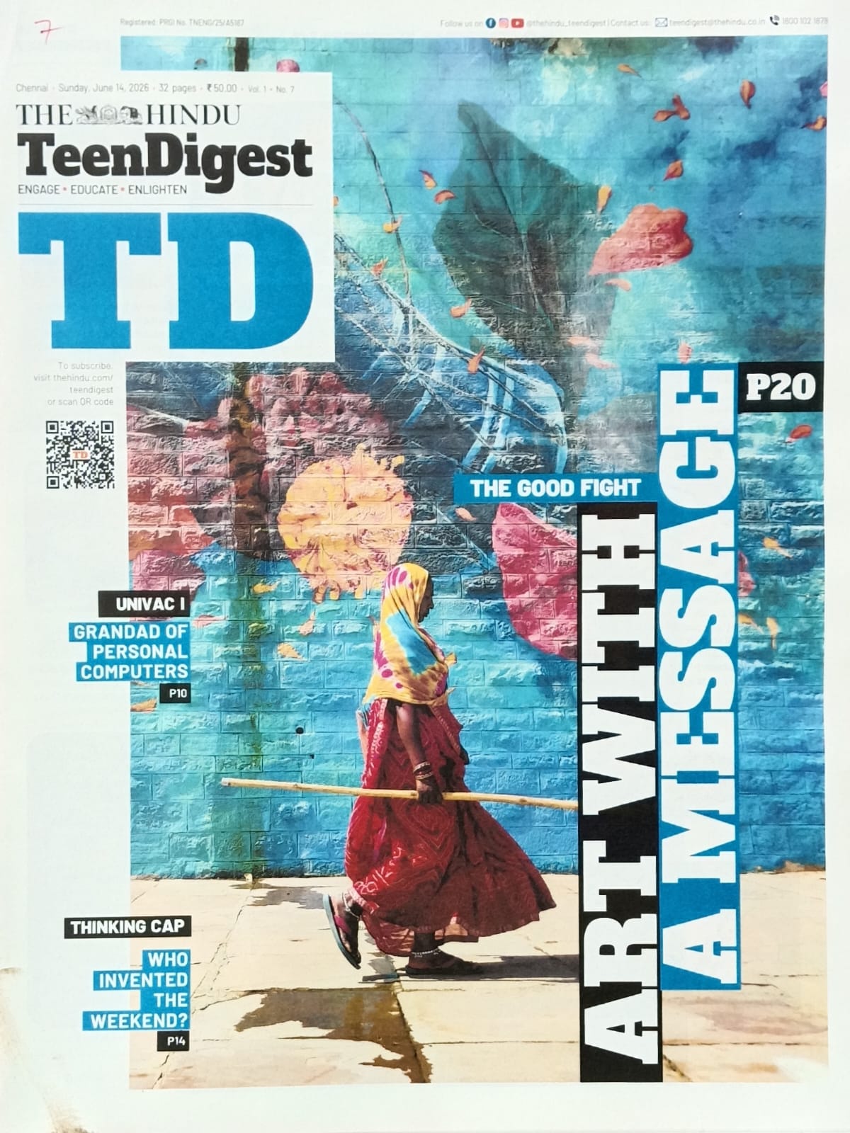The Hindu Teen Digest Paper 14 June 2026 Vol-1 No7 Art With A Message