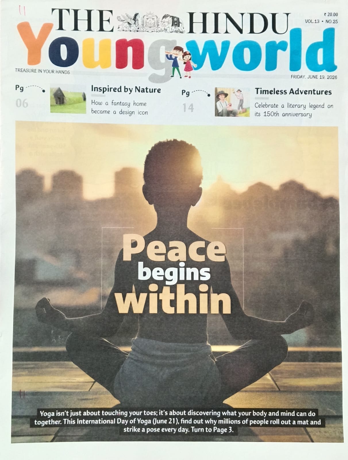 The Hindu Young World Paper 19 June 2026 Vol-13 No25 Peace begins within