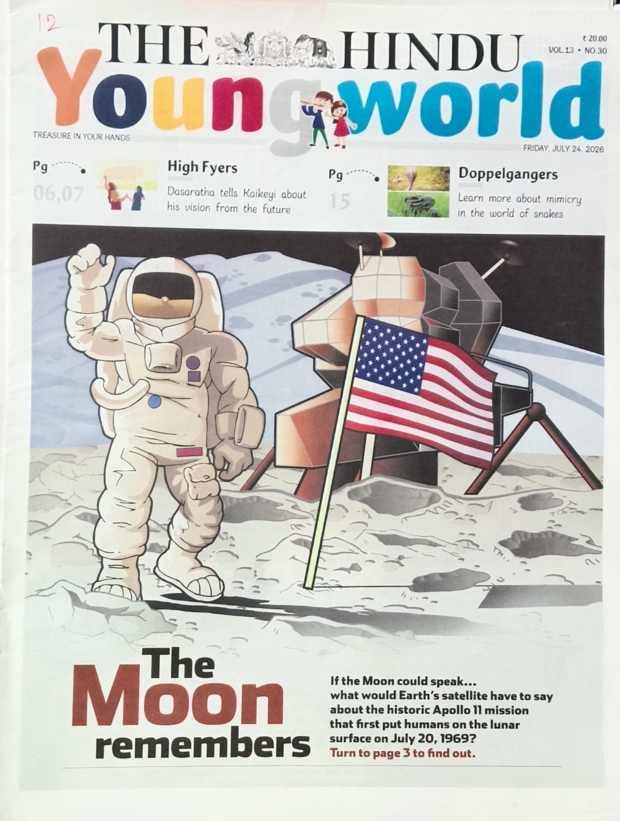 The Hindu Young World Paper 24 July 2026 Vol-13 No30 The Moon Remembers