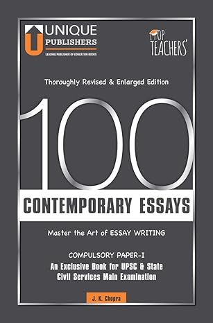 Unique 100 Contemporary Essays Master the art of Essay Writing By J K Chopra Book In English