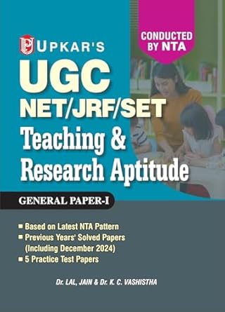 Upkar NTA UGC NET JRF SET 2025-2026 General Paper 1 Teaching and Research Aptitude Guide With Previous Years Solved Papers English Medium