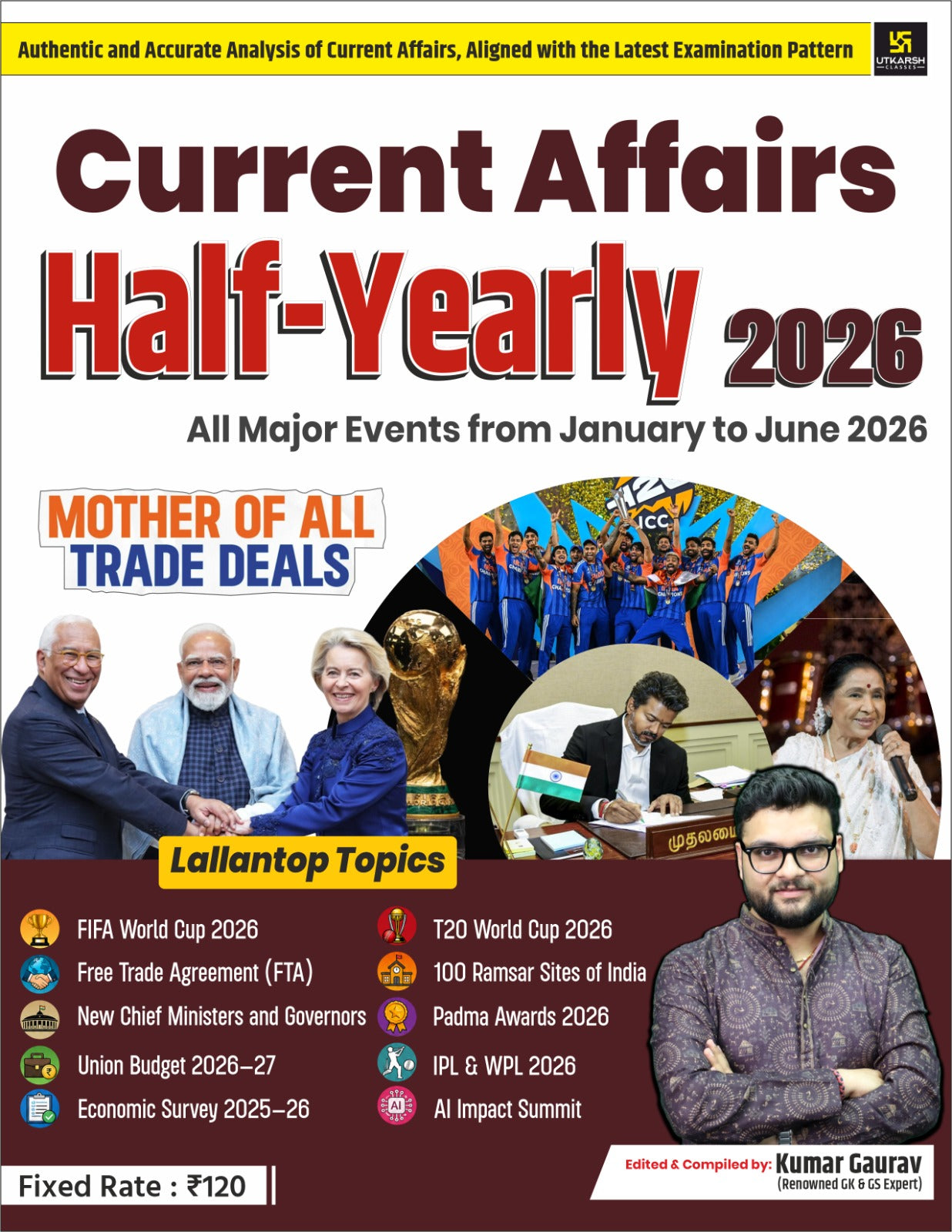 Utkarsh Current Affairs Half Yearly 2026 English Medium All Major Events From January to June 2026 By Kumar Gaurav