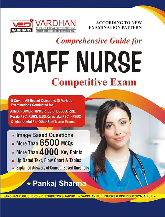 Vardhan Comprehensive Guide for Staff Nurse Competitive Exam English Medium By Pankaj Sharma