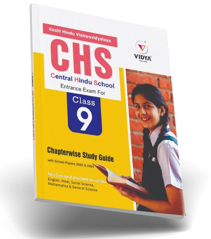 Vidya CHS Central Hindu School Entrance Exam Class 9 Chapterwise Study Guide with Solved Papers 2025 and 2024 English Medium 