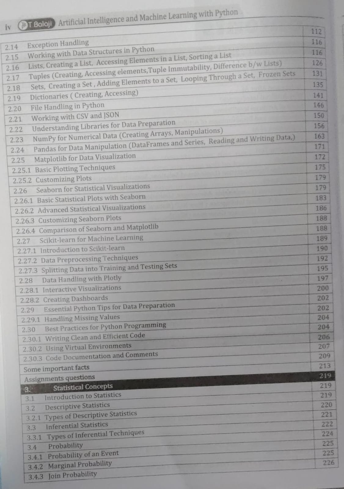 Artificial Intelligence and Machine Learning With Python Bilingual Book AI with Python Latest Syllabus By T Bala Ji With Free Khatu Shyam Sticker
