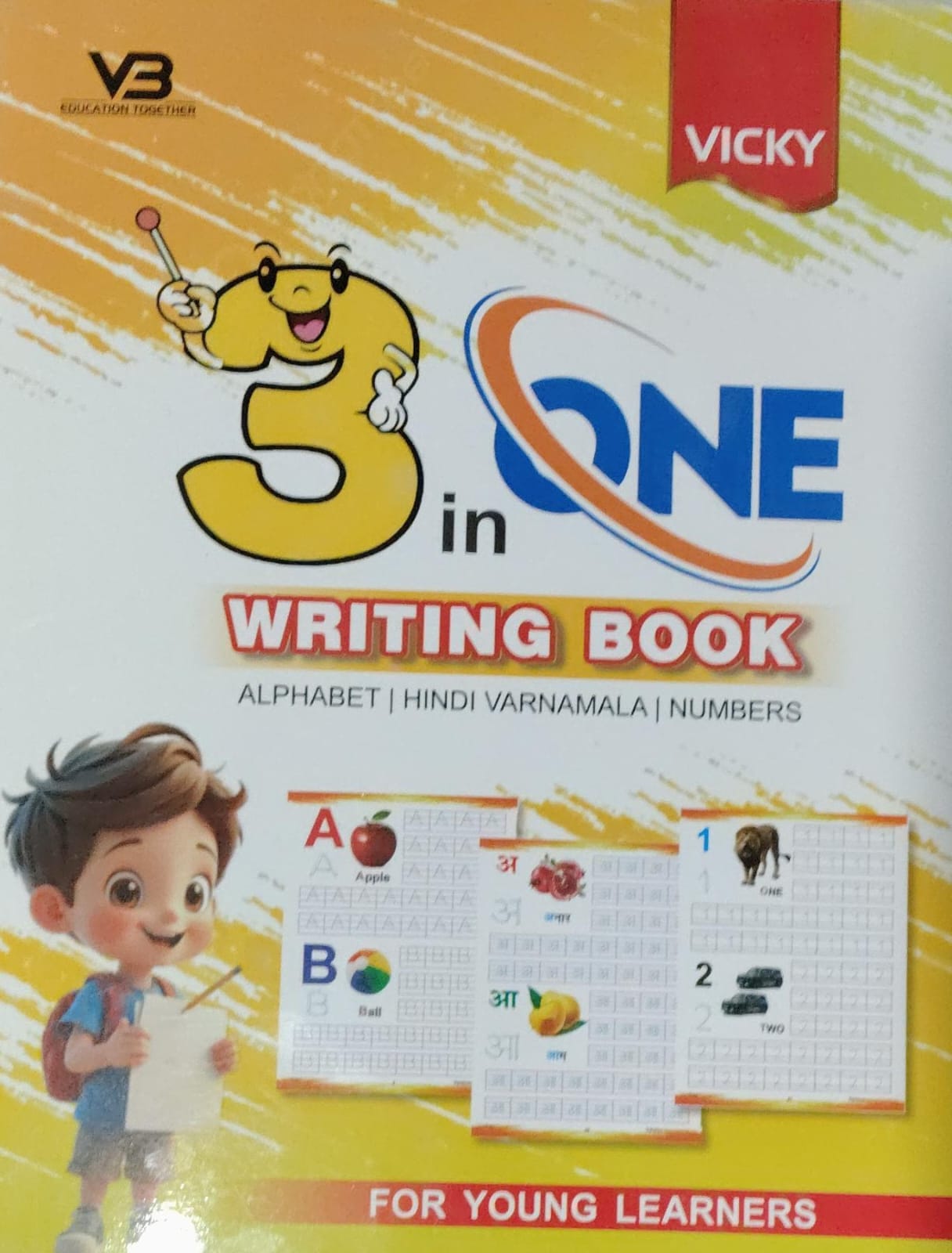 3 In One Writing Books Alphabet Hindi Varnamala Numbers For Young Learning