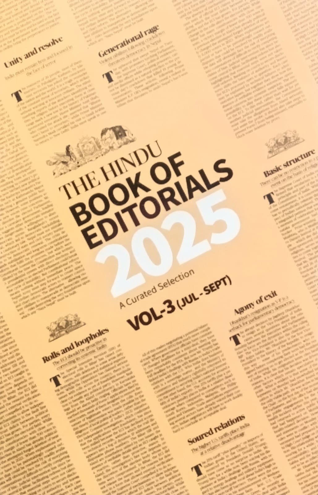 The Hindu Book Of Editorials 2025 Volume 1 Volume 2 Volume 3 January 2025 to September 2025 Combo Set of 3 Books A Curated Selection