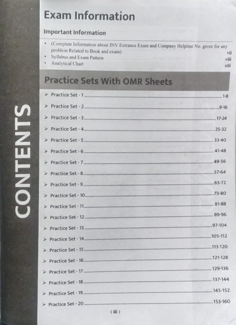 Examcart Jawahar Navodaya Vidyalaya Class 6 Entrance Exam 2027 Practice Book 20 Sets