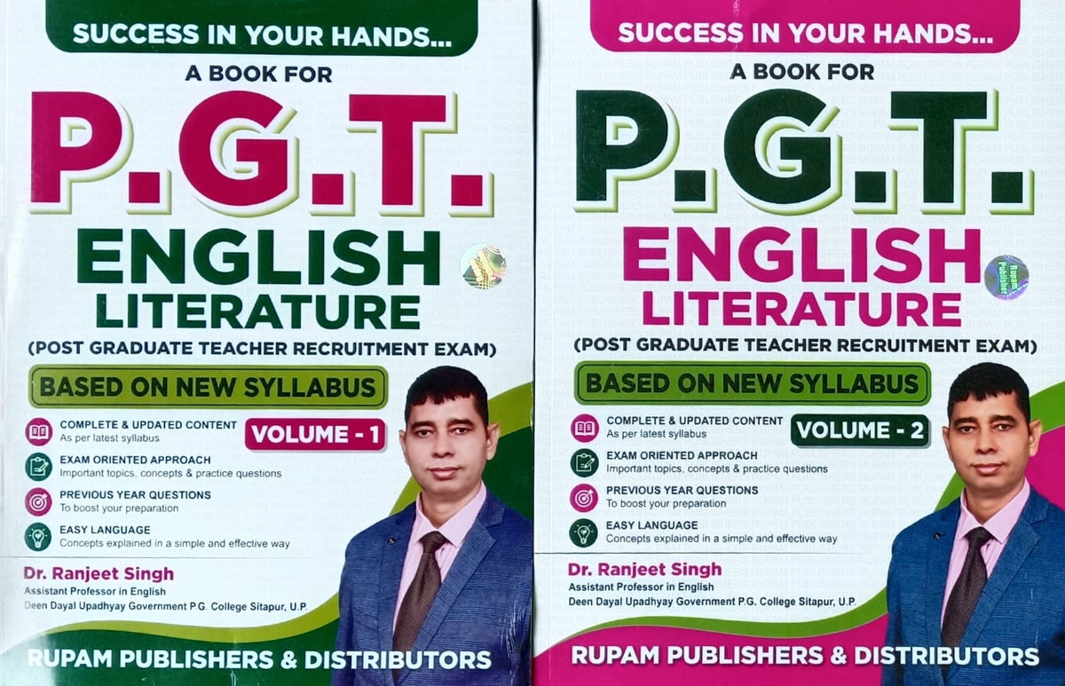 Rupam A Book for PGT 2026-2027 Exam English Literature Volume 1 and Volume 2 By Dr Ranjeet Singh Combo Set of 2 Books Based on New Syllabus