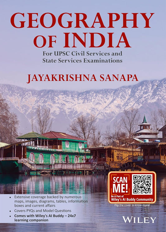 Wiley India Geography Of India English Medium By Jayakrishna Sanapa for UPSC Civil and State Services Exams