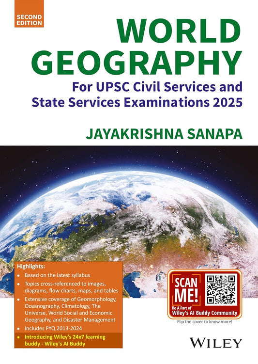 Wiley India World Geography 2nd Edition By Jayakrishna Sanapa for UPSC Civil Services and State Services Exams