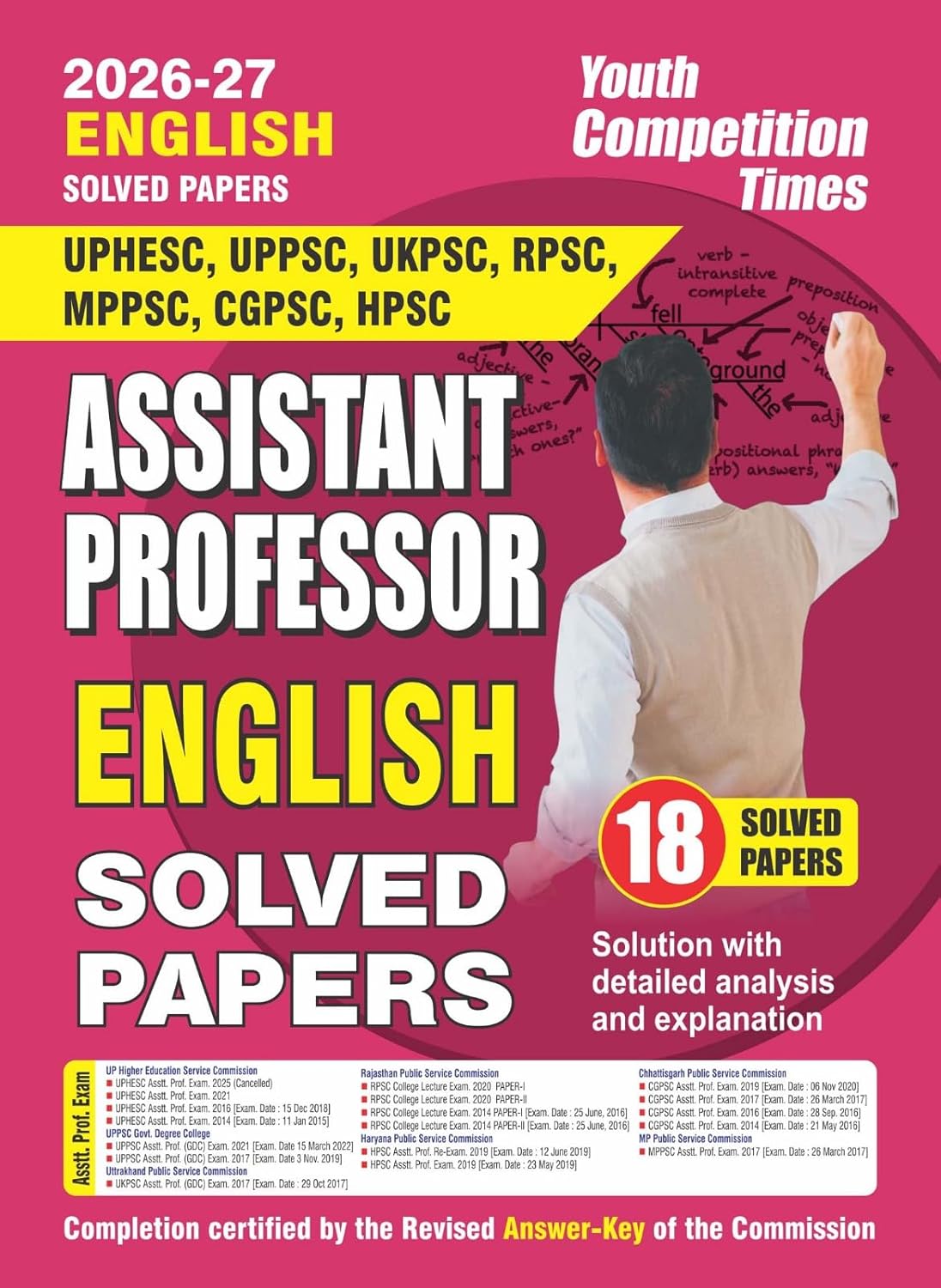 Youth Assistant Professor 2026 2027 English Solved Papers 18 Sets with Answer Key  