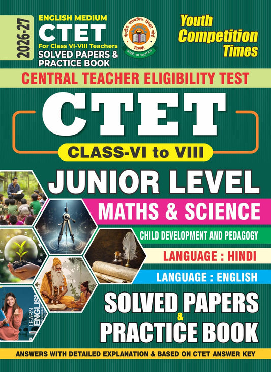  Youth CTET 2026 2027 For Class 6 to 8 Teachers Maths and Science Solved Papers and Practice Book English Medium